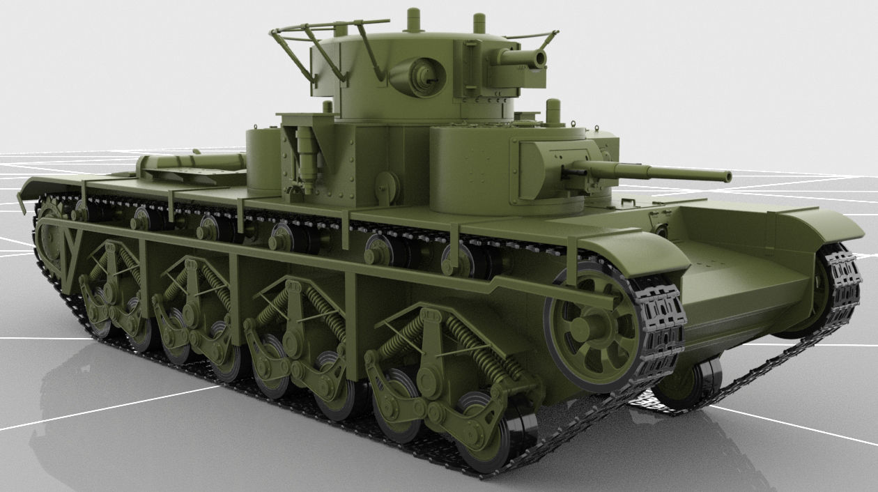 Soviet Russian Heavy Tank T-35 3D model_4