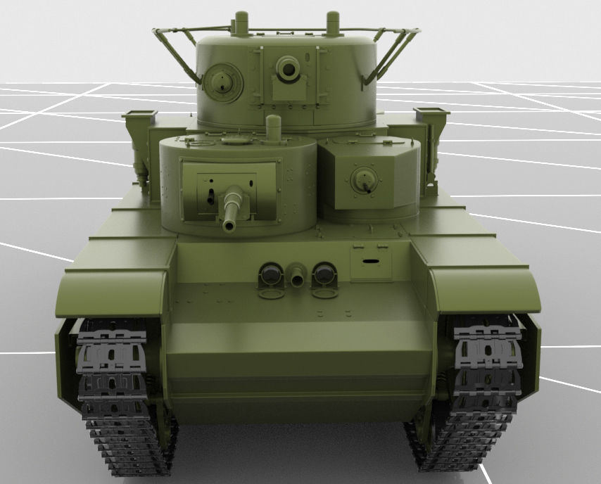Soviet Russian Heavy Tank T-35 3D model_10