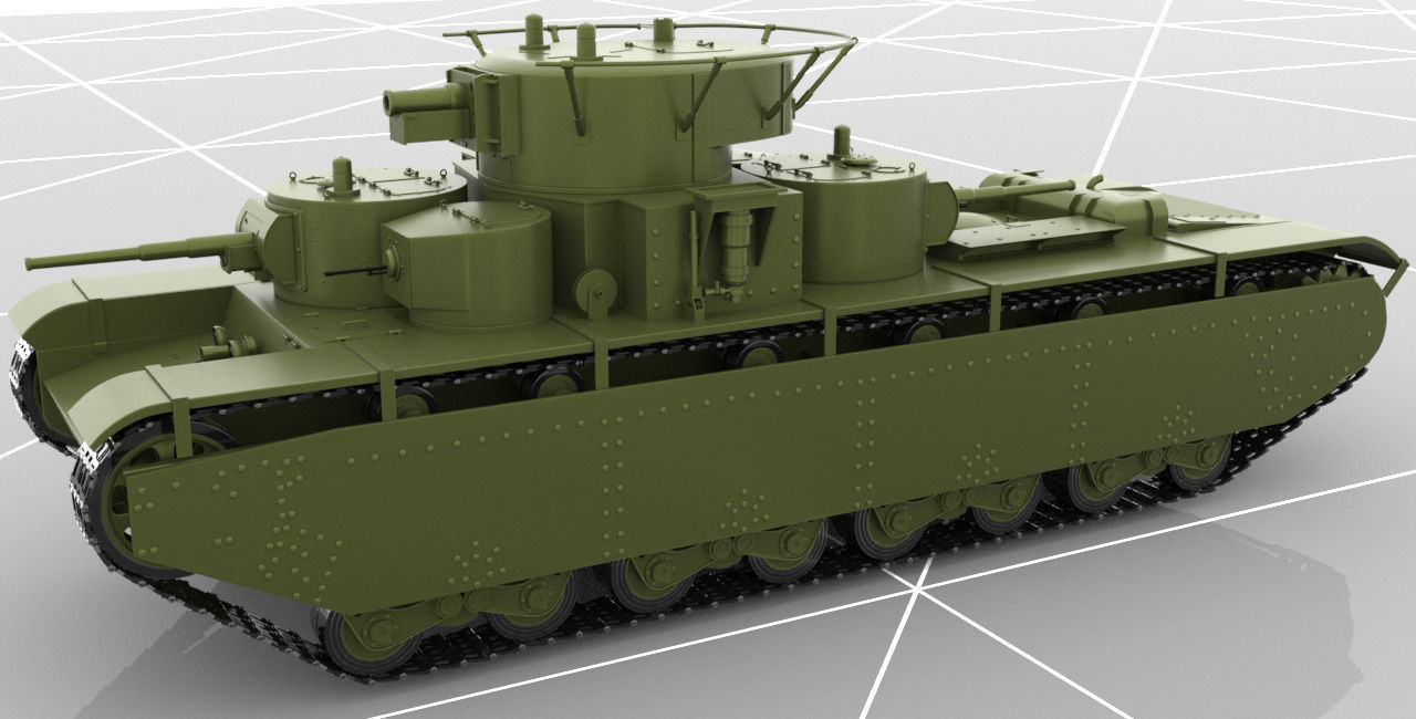 Soviet Russian Heavy Tank T-35 3D model_1