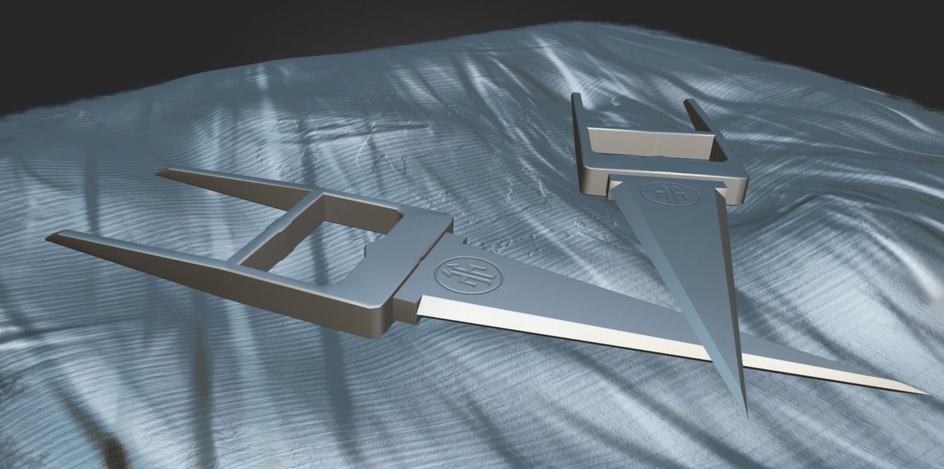 12 Monkeys Titan Katar Dagger Low-poly 3D model_4