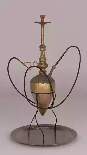 Arabian Brass Hookah 3D model