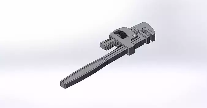 Pipe wrench assembly 3D model