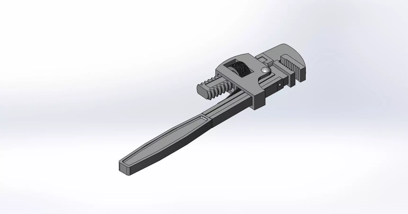 Pipe wrench assembly 3D model_0