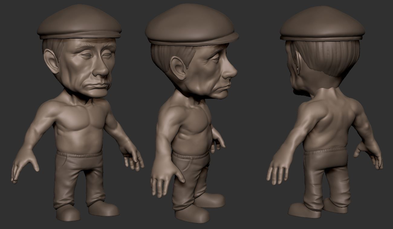 Chibii politicians - Putin - ver2 Low-poly 3D model_2