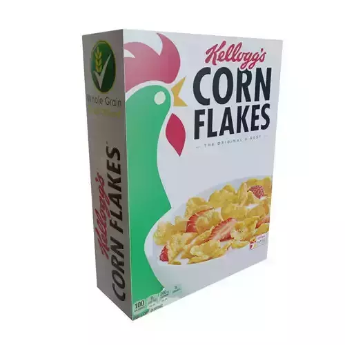 Cornflakes box Low-poly 3D model