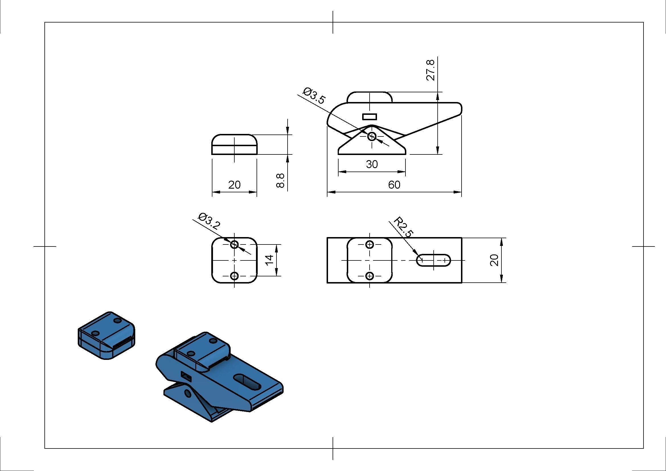 10T5 belt tensioner 3D print model_5
