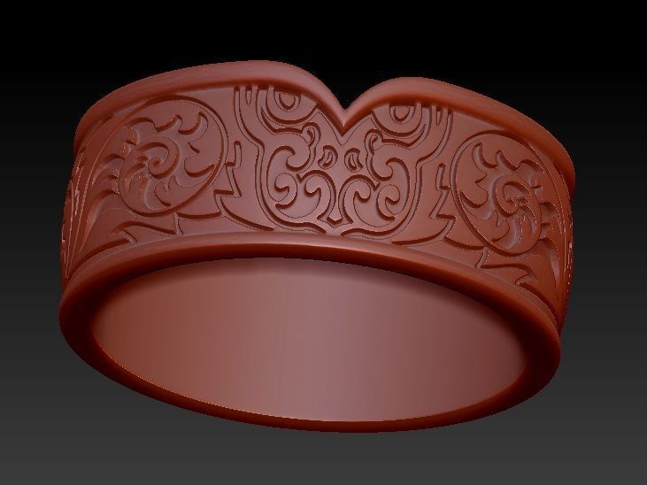 engagement ring with owl and enamel   3D print model_2