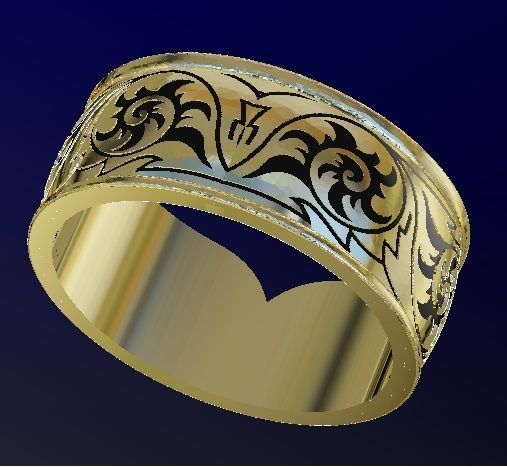 engagement ring with owl and enamel   3D print model_5