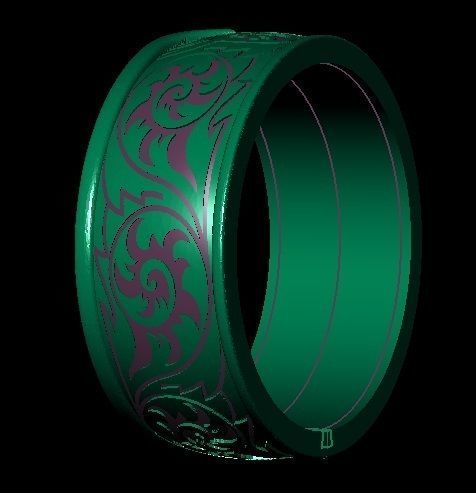 engagement ring with owl and enamel   3D print model_7