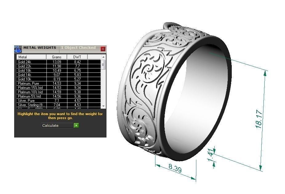 engagement ring with owl and enamel   3D print model_4