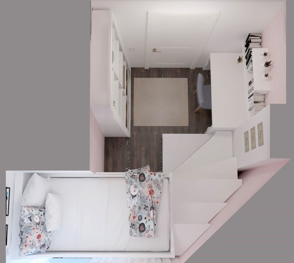 Bunk Bedroom 3D model_2