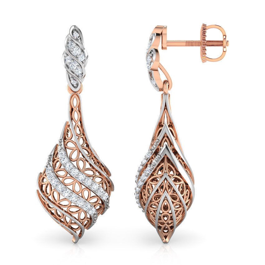 Structured Leaf Earring 3D print model_3