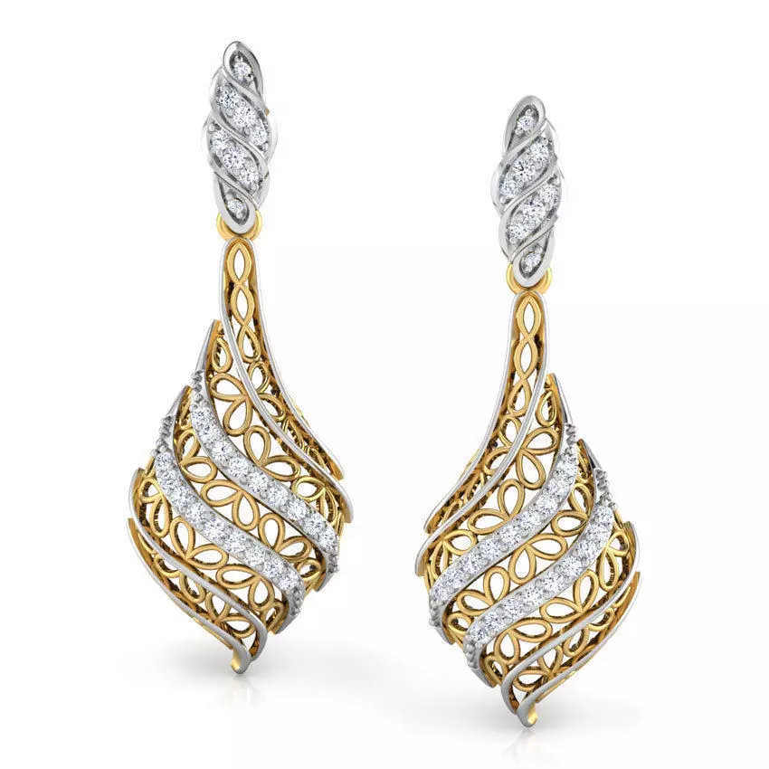 Structured Leaf Earring 3D print model_0