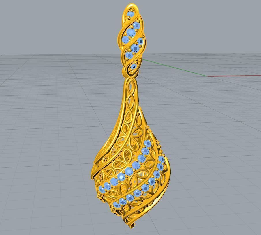 Structured Leaf Earring 3D print model_6