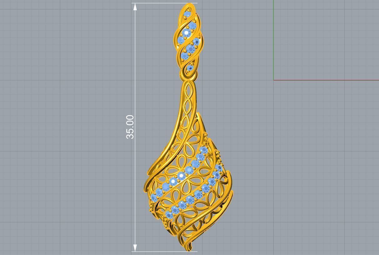 Structured Leaf Earring 3D print model_4