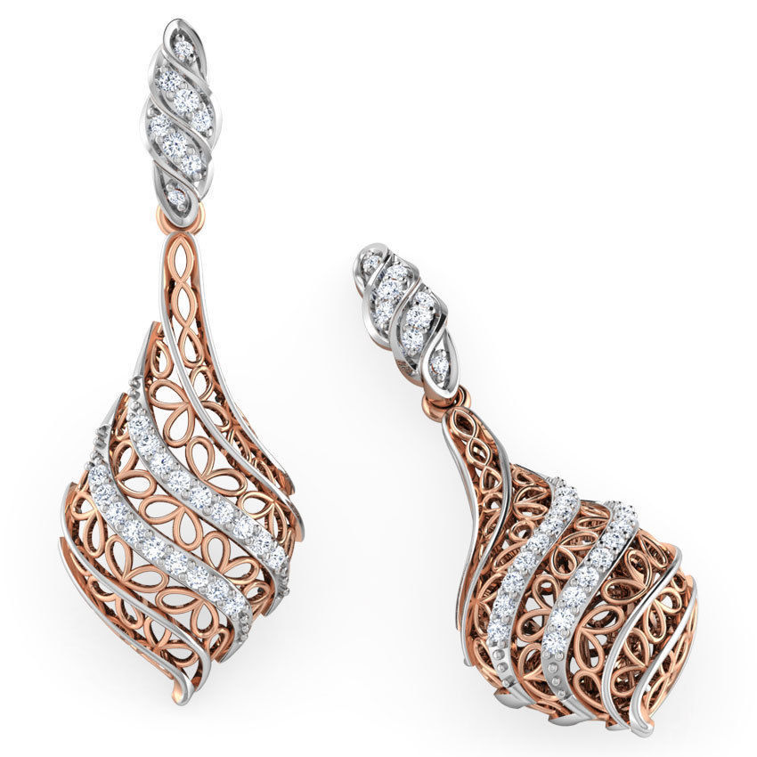 Structured Leaf Earring 3D print model_10