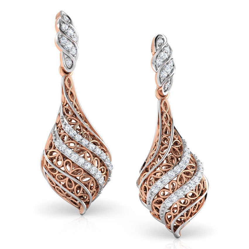 Structured Leaf Earring 3D print model_12