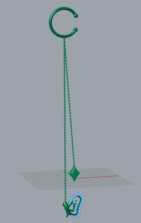 Butterfly Earring 3D print model_9