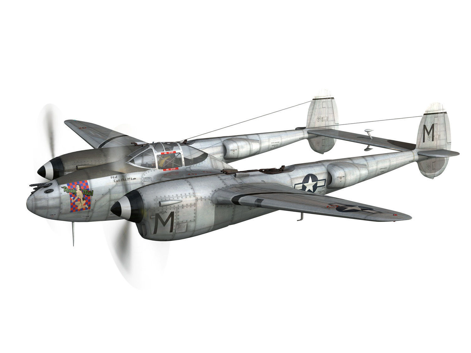 Lockheed P-38 Lightning - Ready Maid 3D model_4