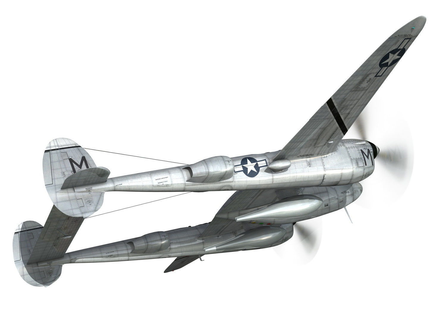 Lockheed P-38 Lightning - Ready Maid 3D model_9
