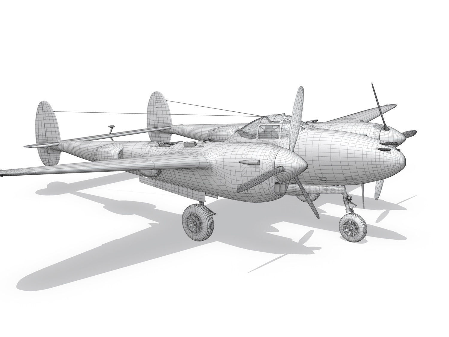 Lockheed P-38 Lightning - Ready Maid 3D model_20