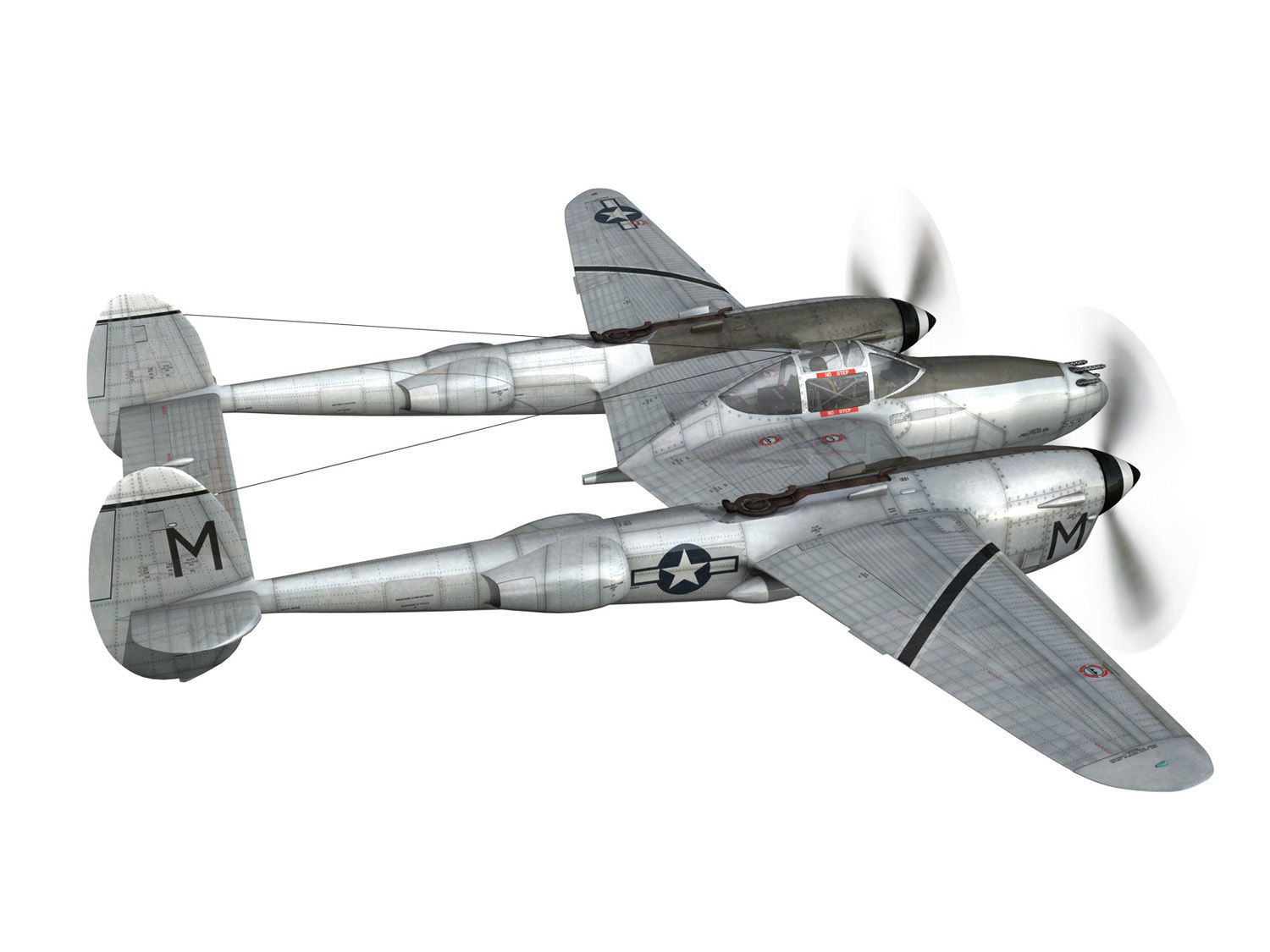 Lockheed P-38 Lightning - Ready Maid 3D model_10