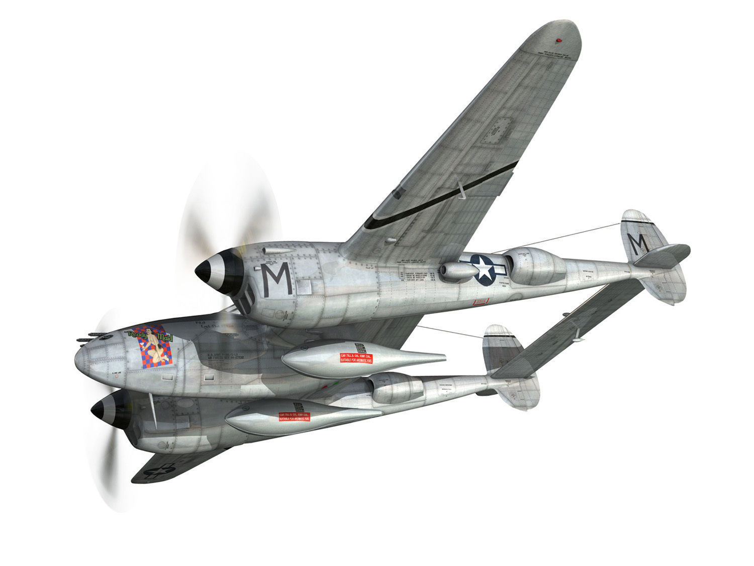 Lockheed P-38 Lightning - Ready Maid 3D model_5