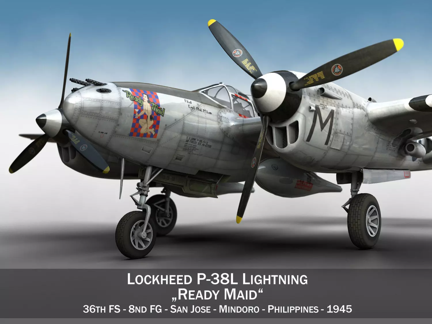 Lockheed P-38 Lightning - Ready Maid 3D model_0