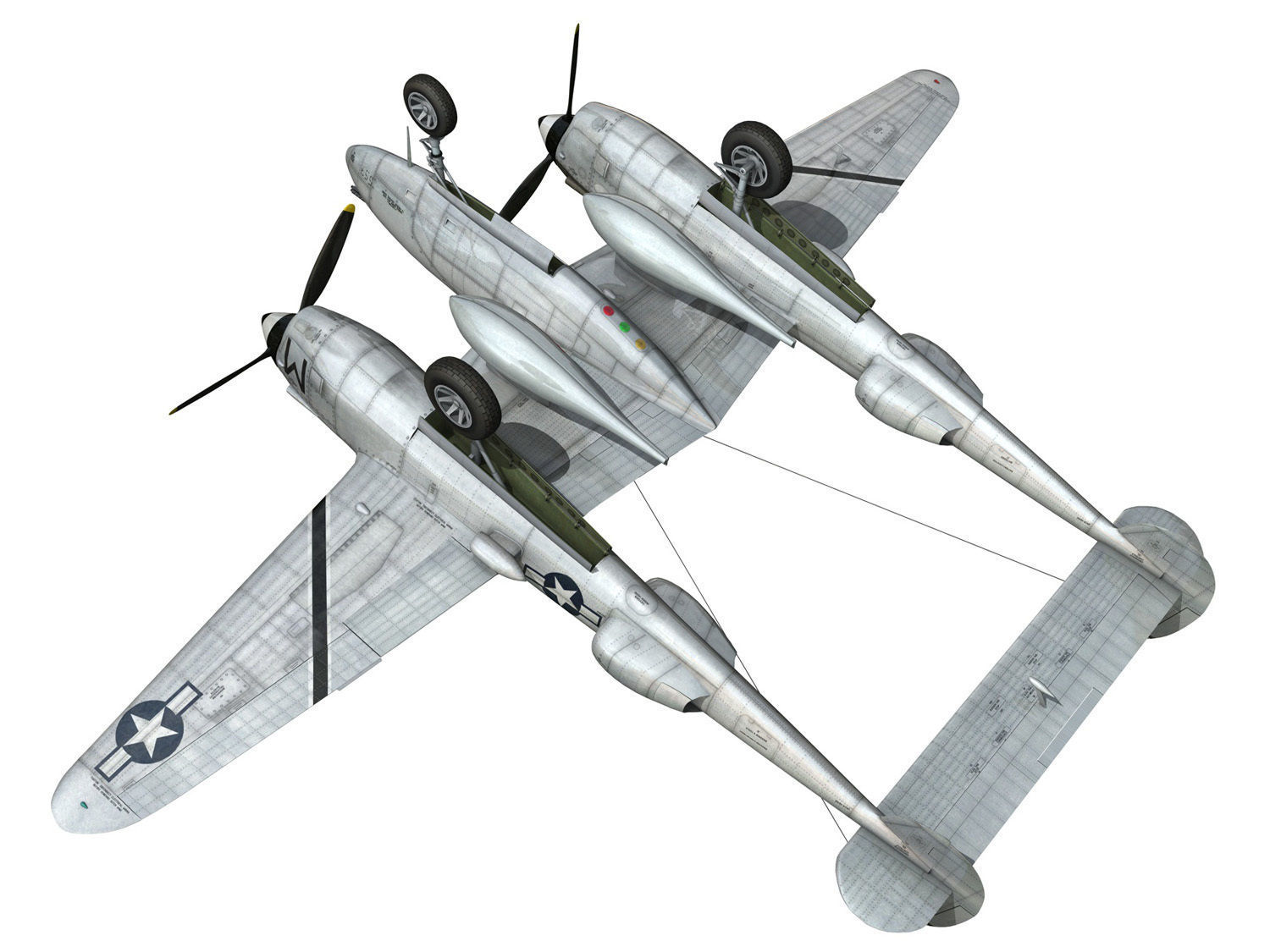 Lockheed P-38 Lightning - Ready Maid 3D model_19