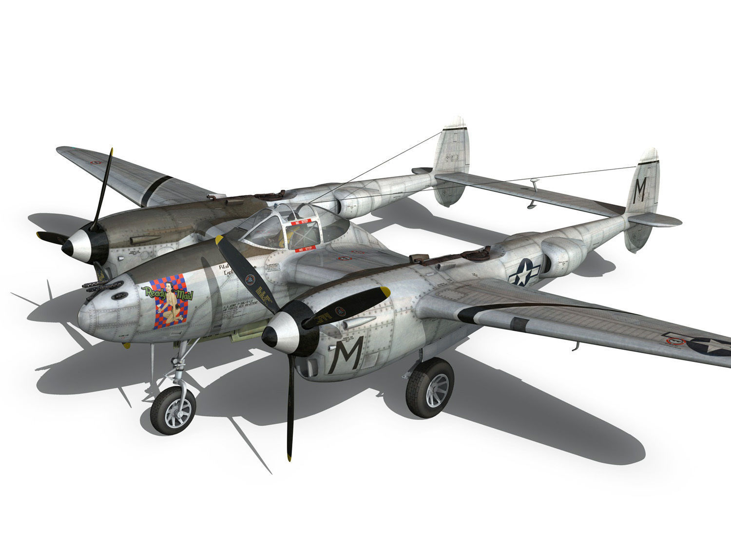 Lockheed P-38 Lightning - Ready Maid 3D model_13