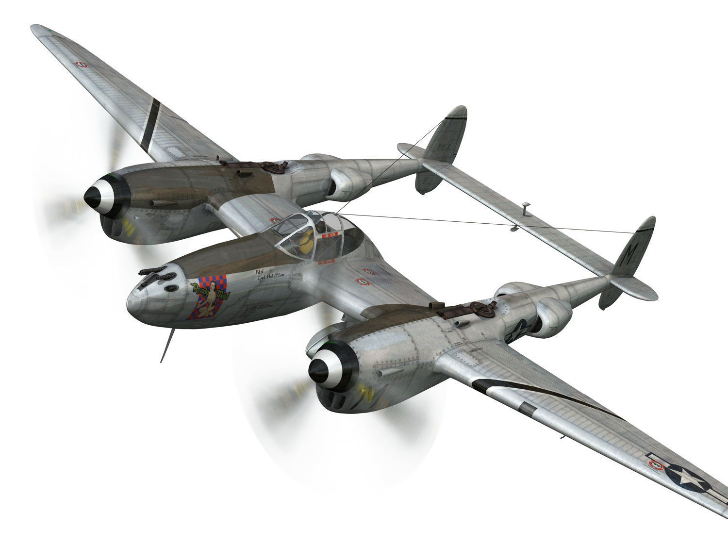 Lockheed P-38 Lightning - Ready Maid 3D model_2