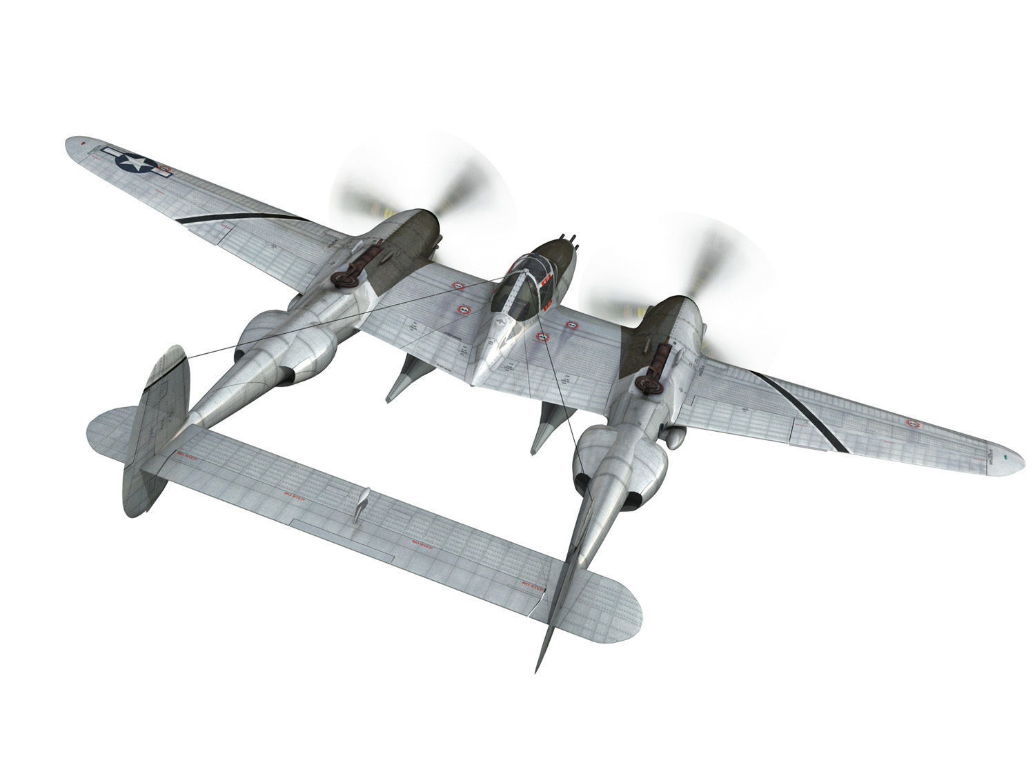 Lockheed P-38 Lightning - Ready Maid 3D model_7