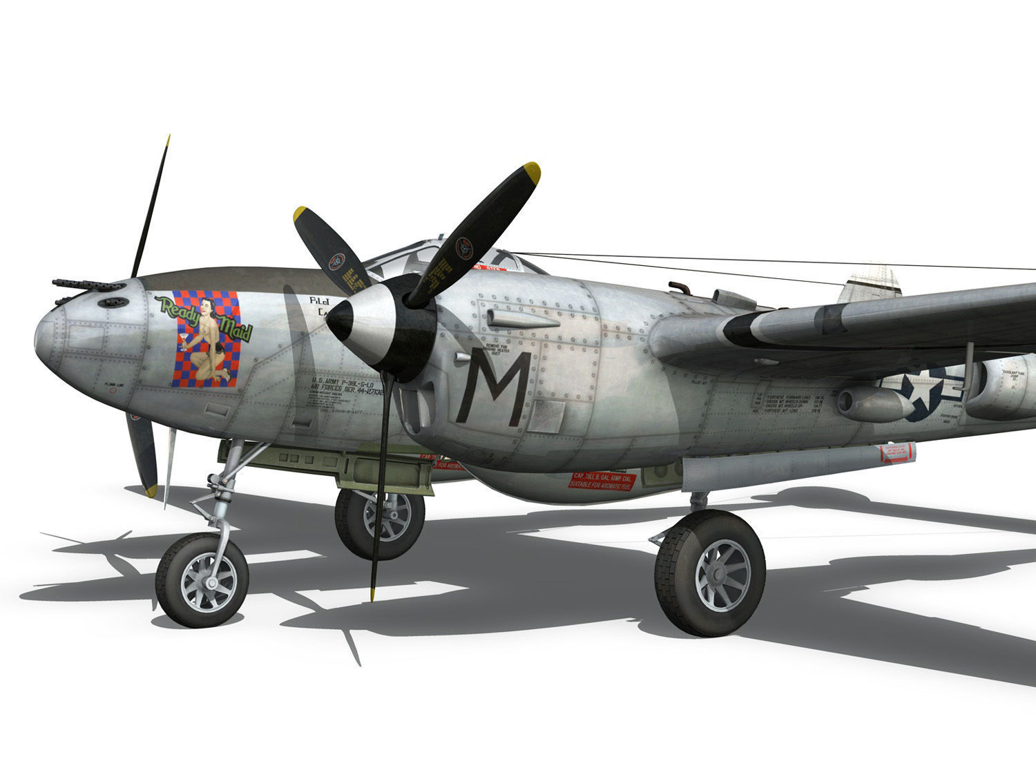 Lockheed P-38 Lightning - Ready Maid 3D model_12