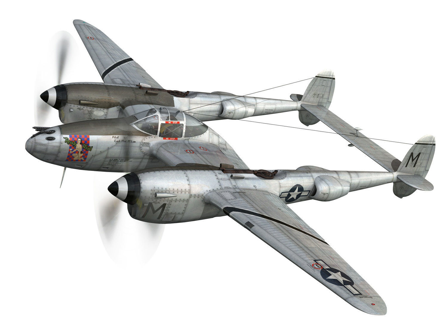Lockheed P-38 Lightning - Ready Maid 3D model_3