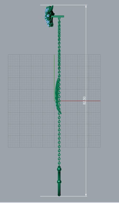 Feather Earring 3D print model_7