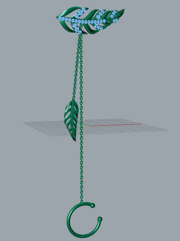 Feather Earring 3D print model_8