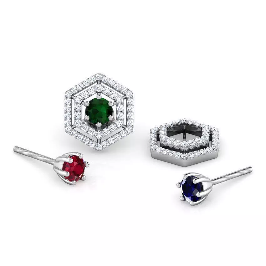 Hex Multi-Style Earring 3D print model_0