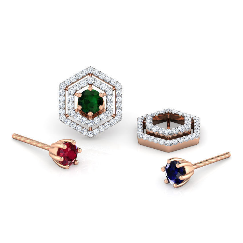 Hex Multi-Style Earring 3D print model_2