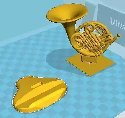 French horn desk pen holder office 3D print model