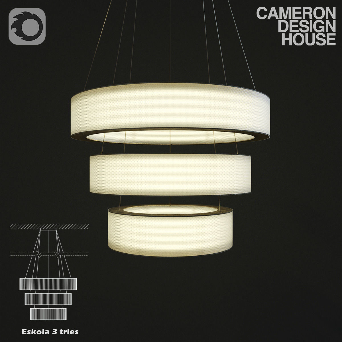 Modern ring light Cameron design house - ESKOLA 3D model_1