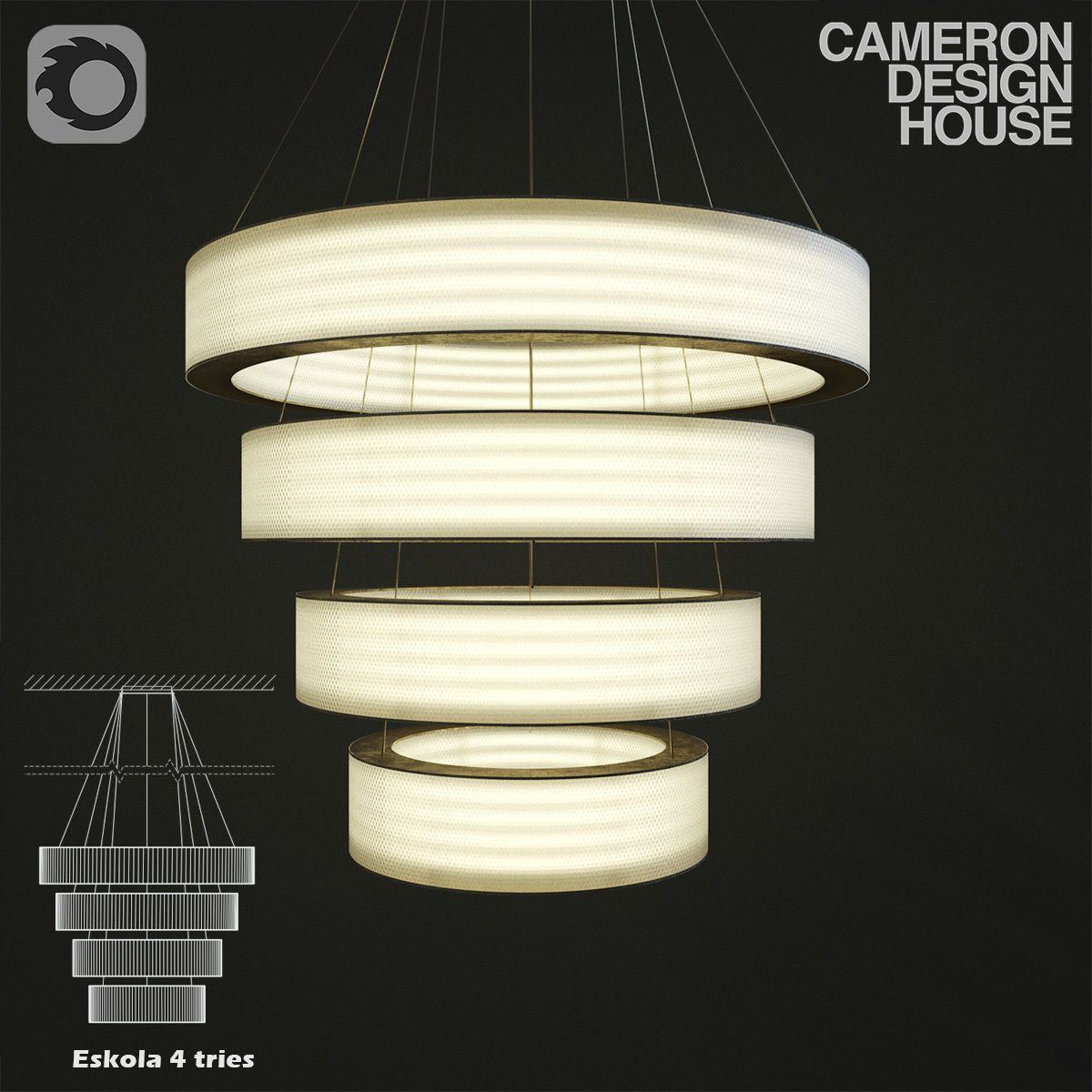 Modern ring light Cameron design house - ESKOLA 3D model_2
