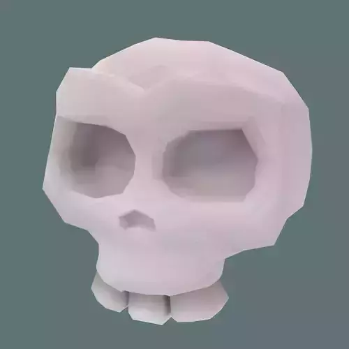 Low poly cartoony human skull Low-poly 3D model
