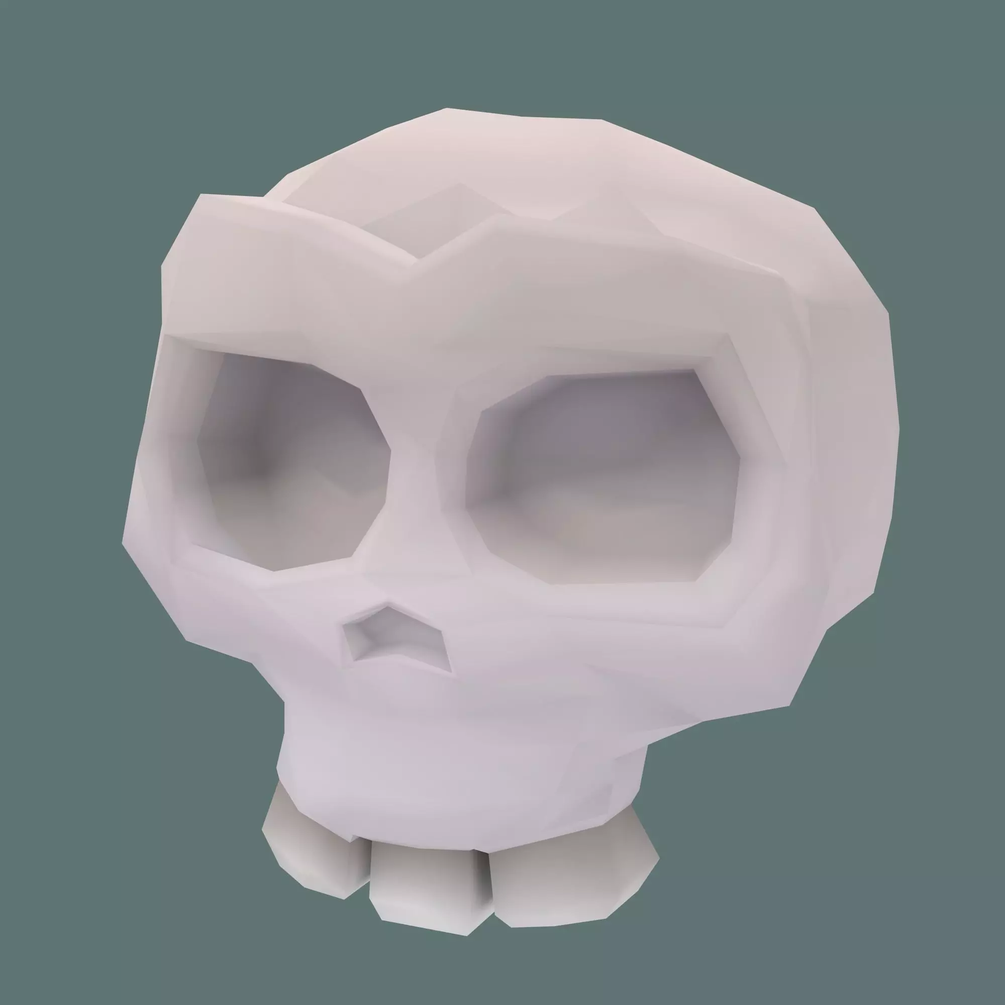 Low poly cartoony human skull Low-poly 3D model_0