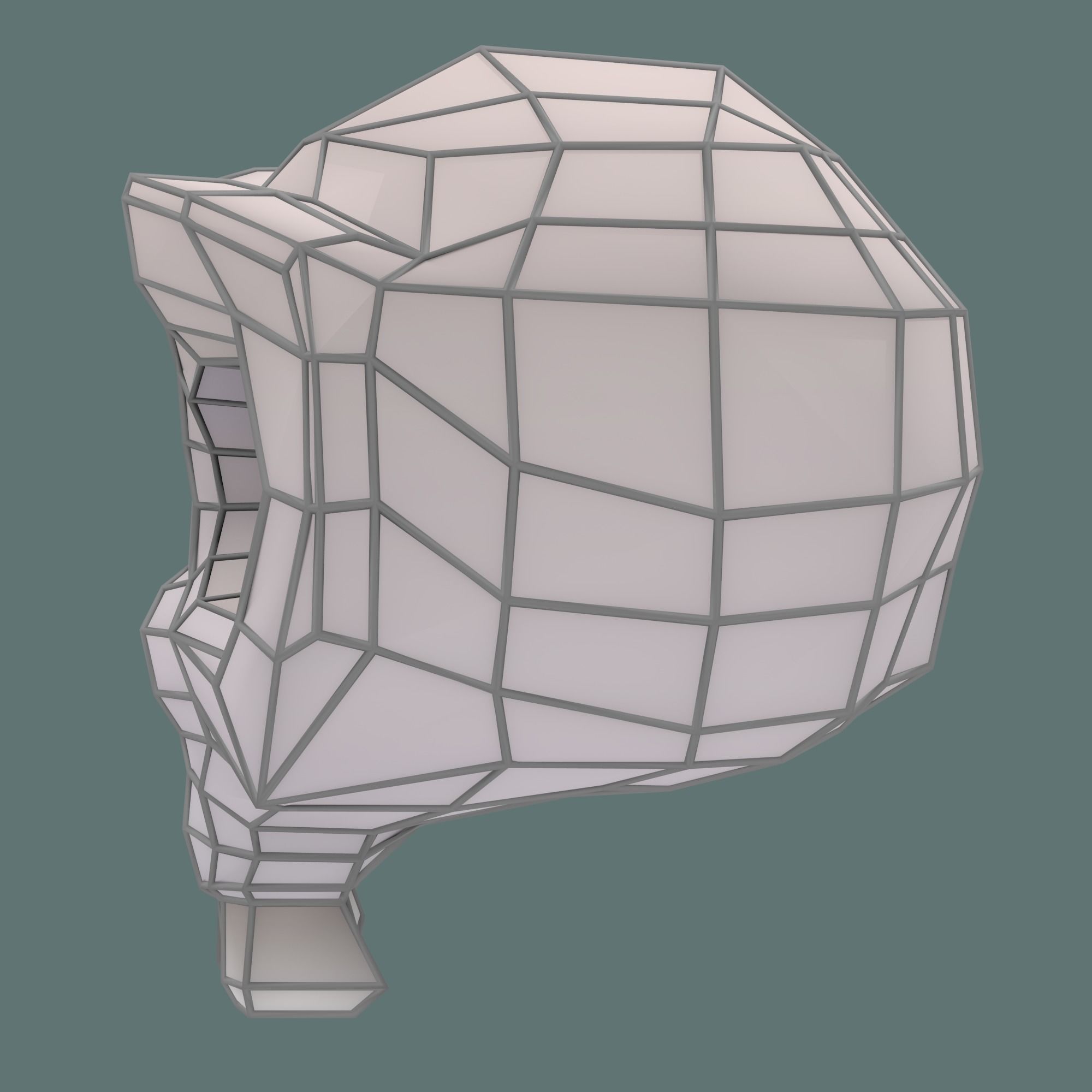 Low poly cartoony human skull Low-poly 3D model_8