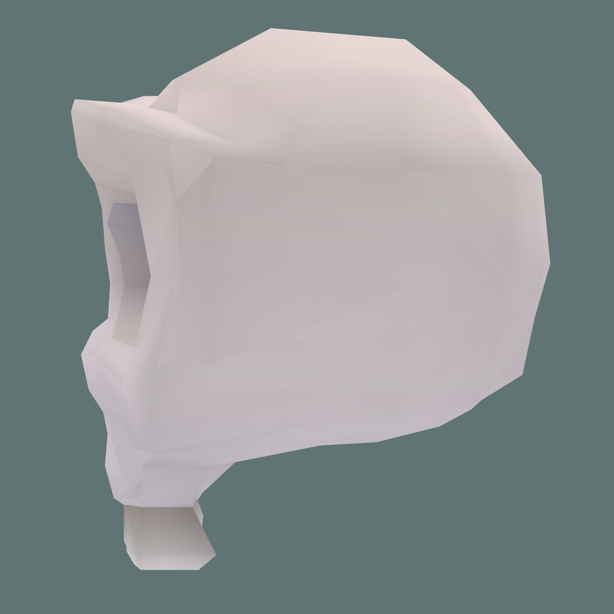 Low poly cartoony human skull Low-poly 3D model_2