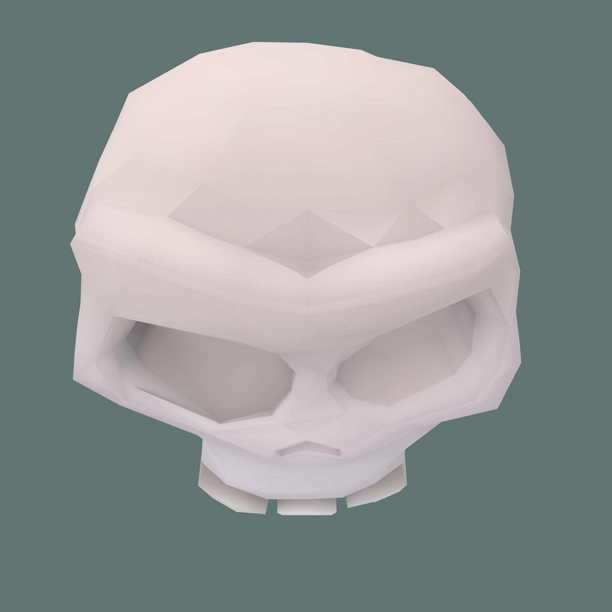 Low poly cartoony human skull Low-poly 3D model_5