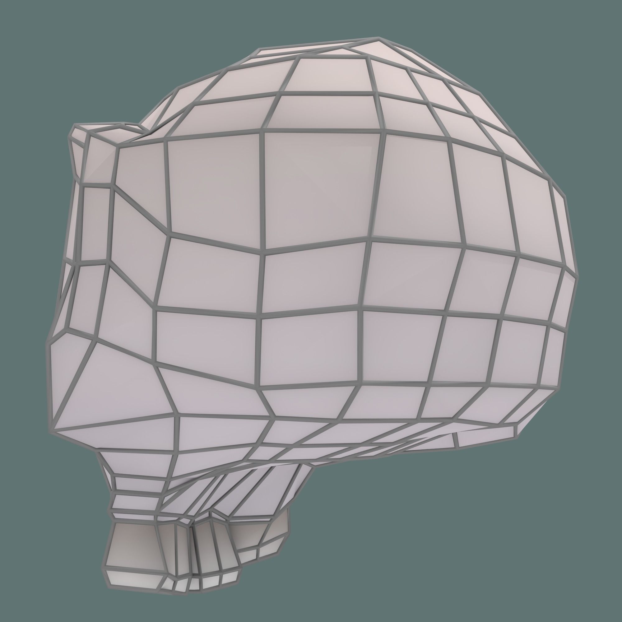 Low poly cartoony human skull Low-poly 3D model_9