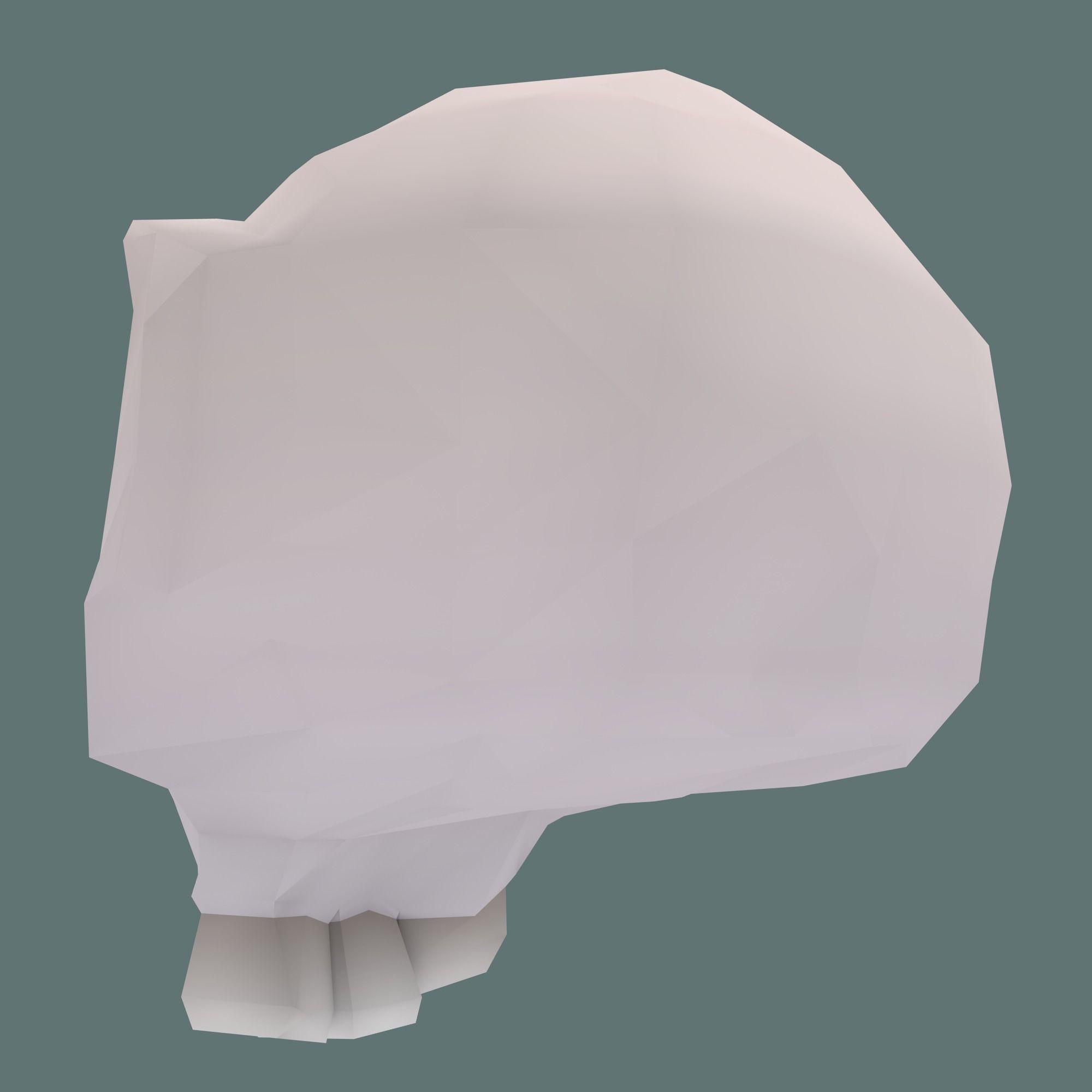Low poly cartoony human skull Low-poly 3D model_3
