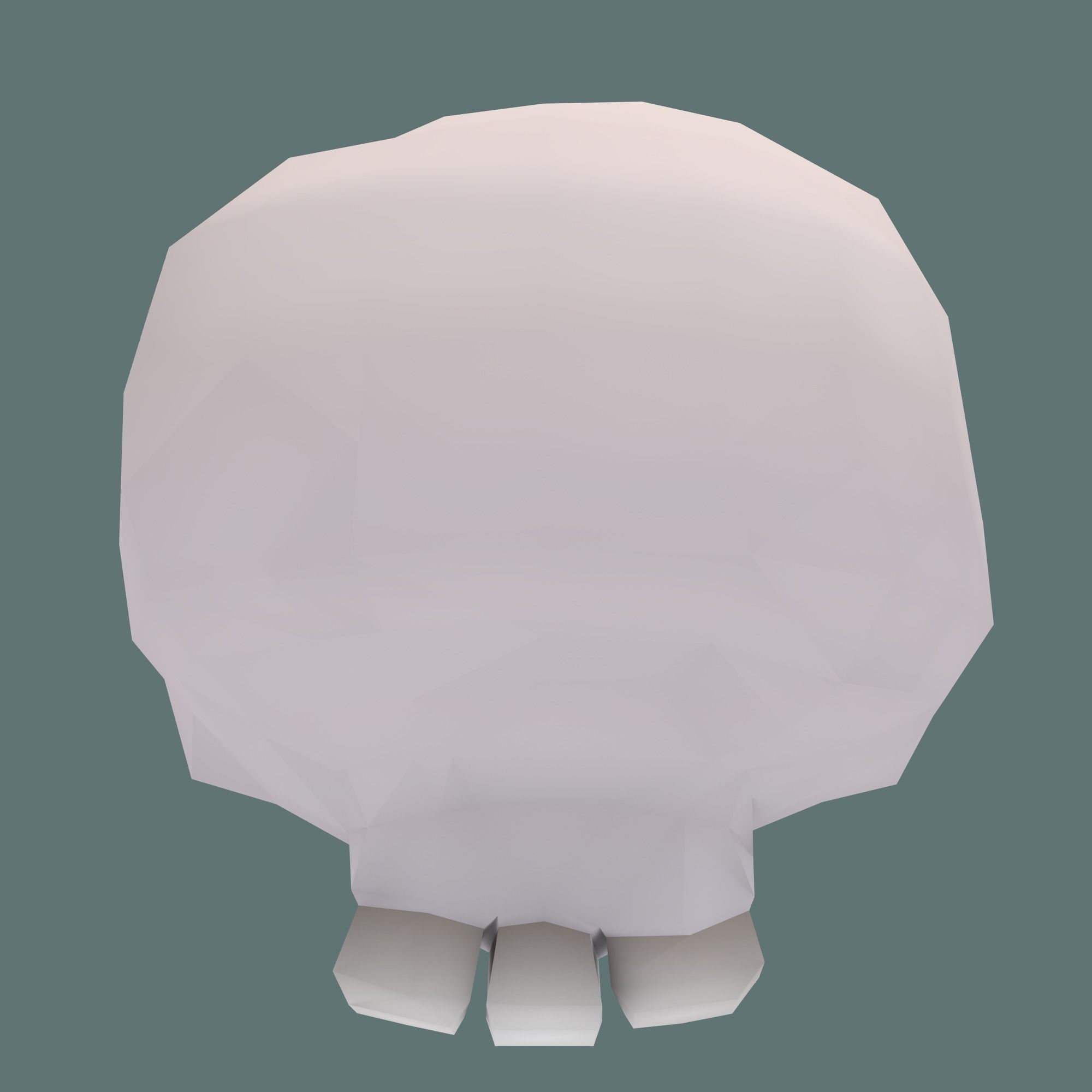 Low poly cartoony human skull Low-poly 3D model_4