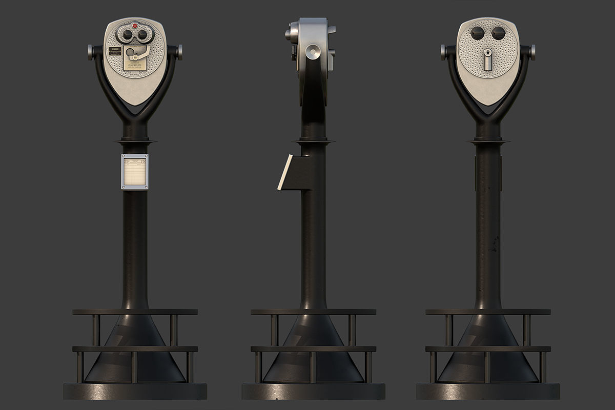 Tower Optical Binocular Viewer Low-poly 3D model_4